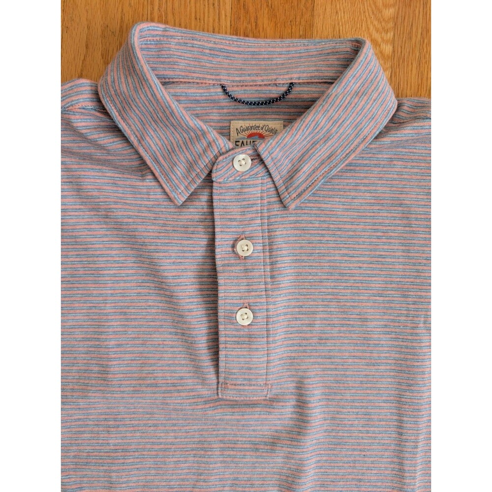 Faherty Shirt Mens Small Blue Pink Movement Polo L/S Striped MKF2306